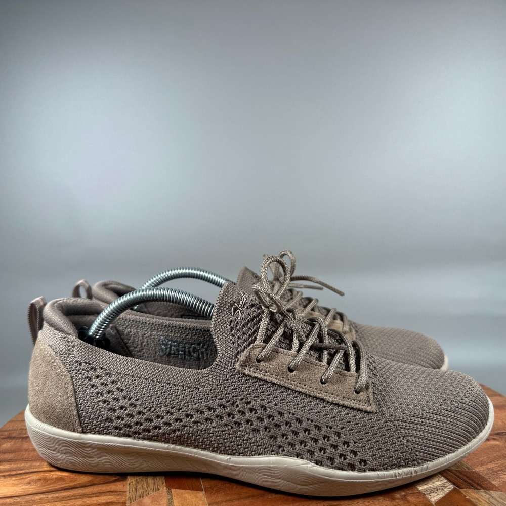 Skechers Women 8 Dark Taupe Air-Cooled Memory Foam Slip-On Sneakers 100434